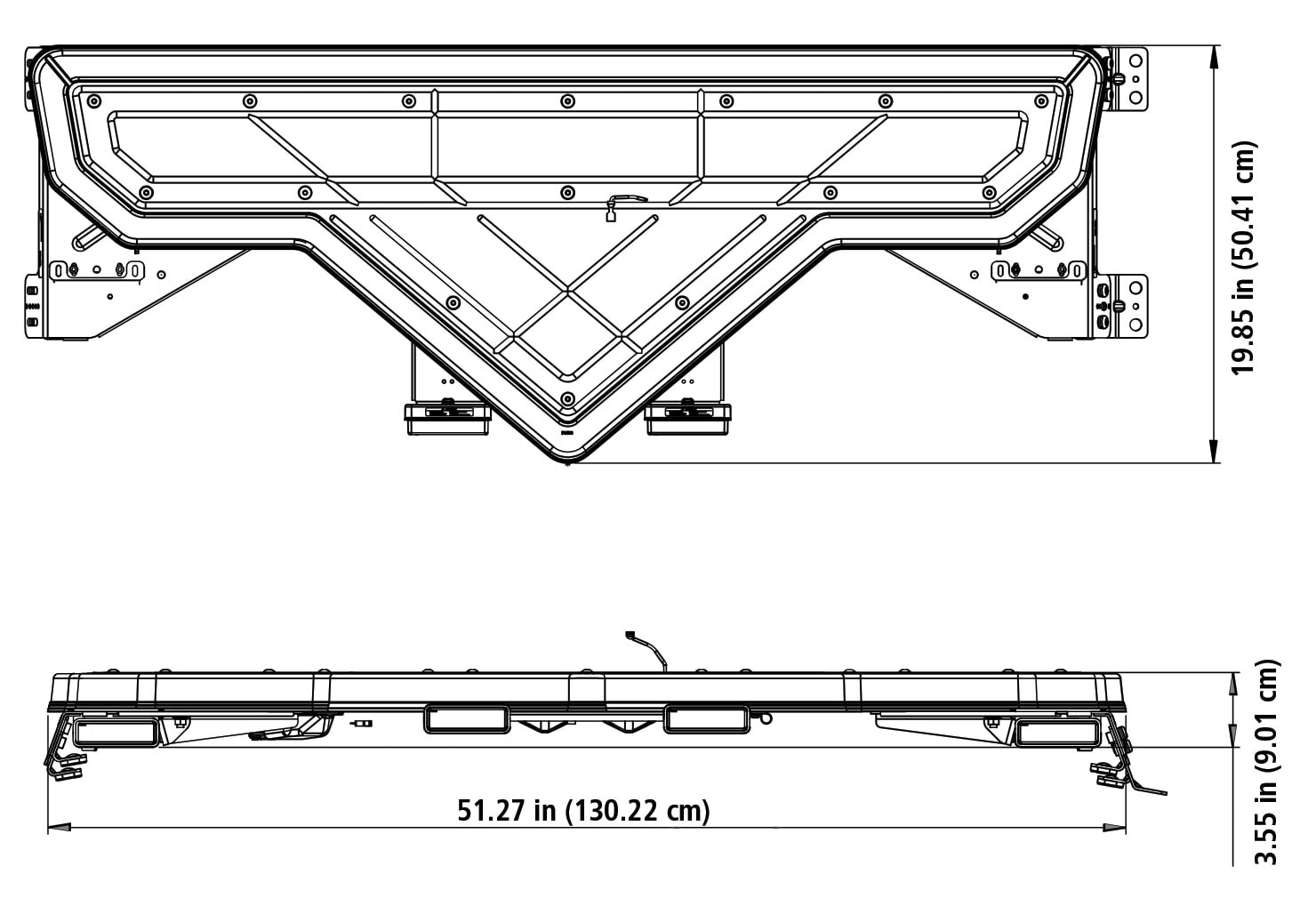 Federal Signal Integrity LED Light Bar, Dual Color, BLUE/WHITE